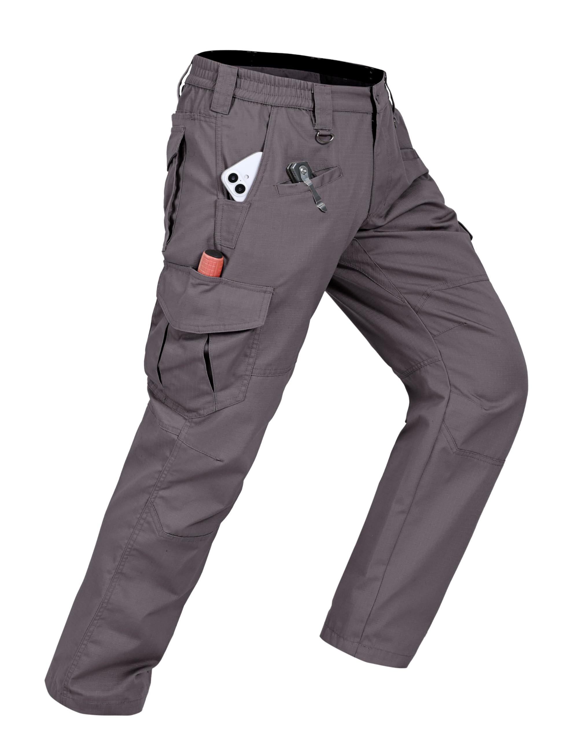 Photo 1 of CNBQDD Cargo Work Pants for Men Construction Ripstop Waterproof Mens Tactical Pants Lightweight Hiking Outdoor Pants with Pockets Dark Gray 34Wx34L