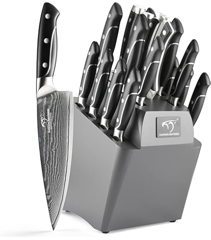 Amazon.com: NANFANG BROTHERS 18-Piece Damascus Kitchen Knife Sets