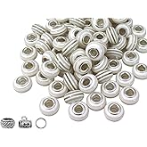 White Strip Large Hole Beads for Jewelry Making140pcs 14mm Rondelle Slide Charm Beads for Bracelet Big Hole Space Resin Pen Beads European Craft Beads for DIY (PT401)