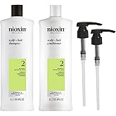 Nioxin Shampoo & Conditioner Liter Duo Sets | Prepacks with Pumps Included | Systems 1-4 | For Natural, Colored, & Damaged Hair with Light to Progressed Thinning | Strengthen & Boost Hair Density
