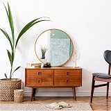 Warmiehomy Round Gold Wall Mirror 40cm Frame Makeup Mirror view 8