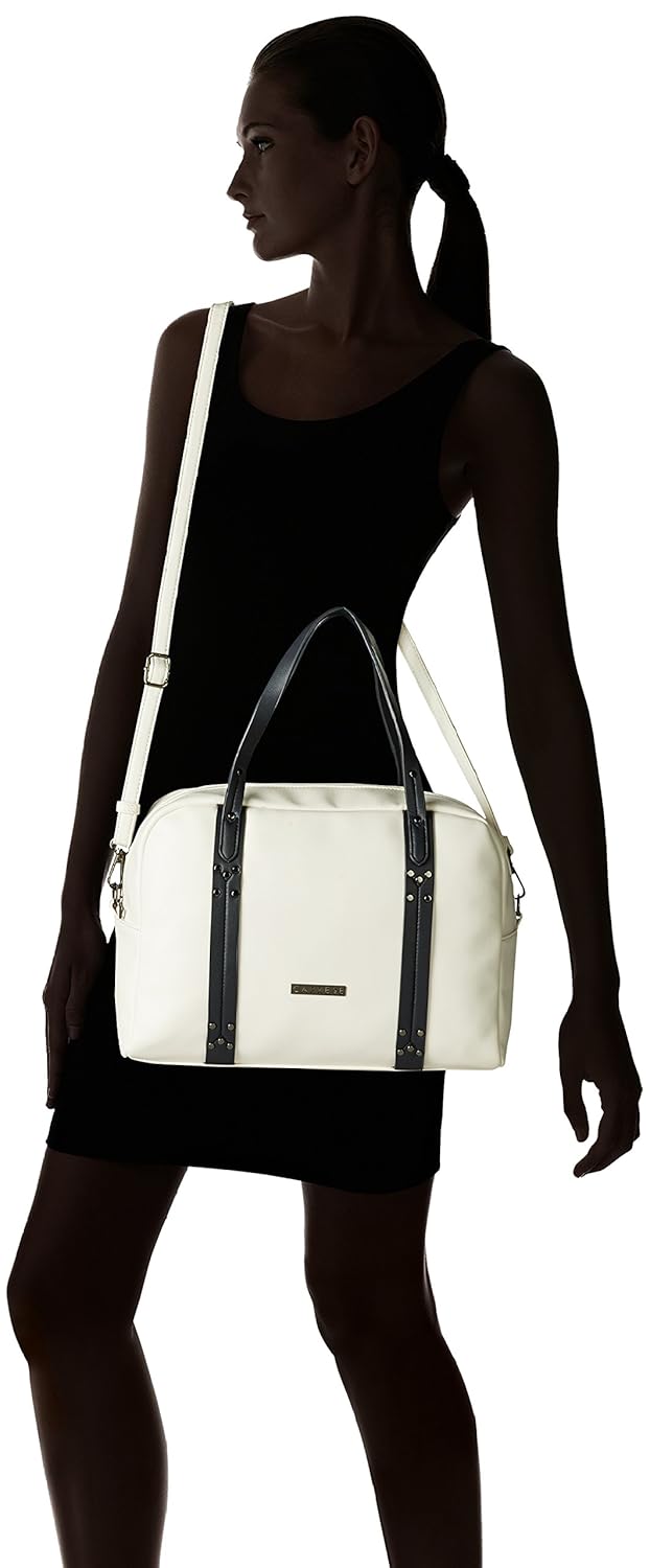caprese kia women's satchel (white and navy) ()