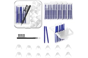 Wovnet Hearing Amplifier Cleaning Tools, Compatible with Audien Hearing Aid Kit Includes 6 Sizes Silicone Dome, Cleaning Brush with Screwdriver Wax Guards Filter and Carrying Case(12 Pcs)