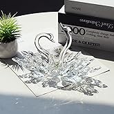 JATYFING 2pcs Crystal Swan Home Decor Crystal Figurines Anniversary,Birthday for Women