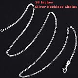 SANNIX 50 Pack Silver Plated Cable Necklace Chains 20 Inch 1.2mm Lobster Clasp view 2