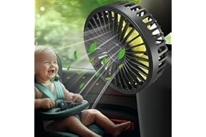 DICROSS Car Seat Fans for Backseat Kids, USB Powered Car Backseat Fan for Car Rear Seat Baby Kids(No Battery)