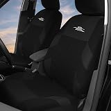 AUTOYOUTH Car Seat Covers Universal Full Set Black Fabric Protection view 2