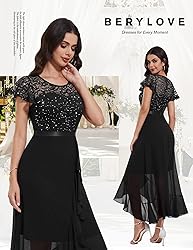 BeryLove Sequin Formal Dresses for Women Flutter