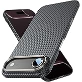 JIU WUHAN Carbon Fiber Case for iPhone 17 Air, 1500D Aramid Fiber Woven Phone Case with Military Grade Drop Protection, Shockproof Cell Phone Case with Magnet, Compatible with MagSafe