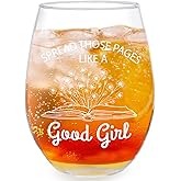 Puuonnnnno Funny Wine Glass for Women Who Love Spicy Books, Book Lovers Wine Gift, Bookish Gift for Readers, 13.8 oz