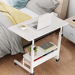 Adjustable Height Mobile Computer Desk for Small