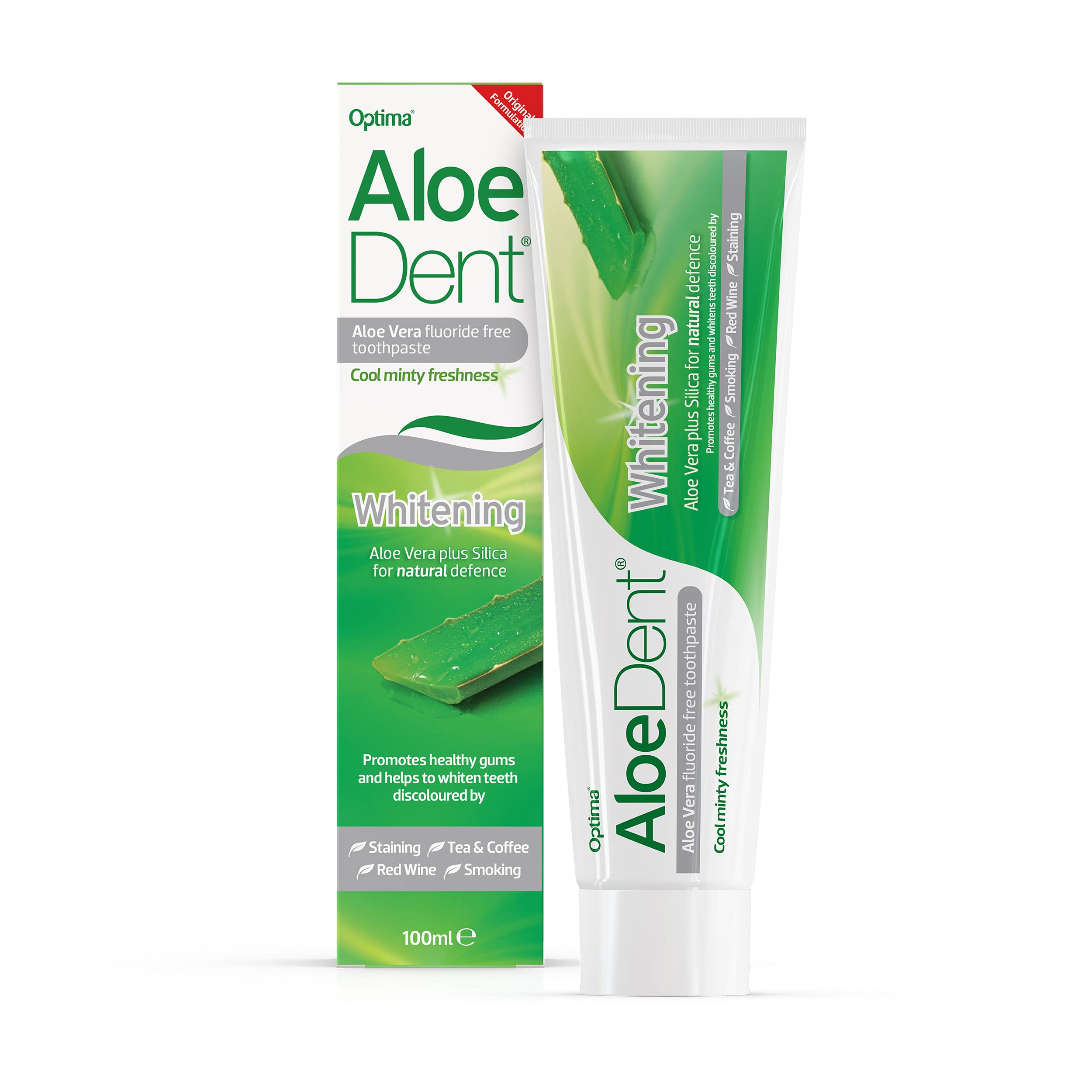 Aloe Dent - Whitening Aloe Vera Fluoride Free Toothpaste - 100ml - Pack of 3