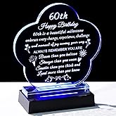 60th Birthday Gifts for Women Men with Light Base - Gifts for 60 Year Old Women Mom Friends Sisters Wife - Happy 60th Birthday Gift Ideas Table Home Decor