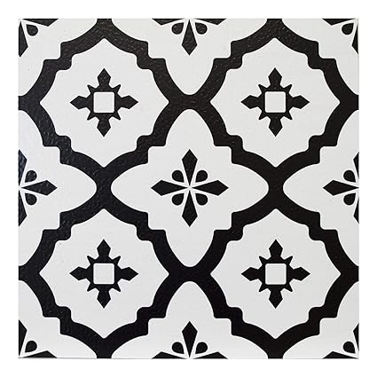 Floorpops Comet Pack Of 10 Peel Stick Vinyl Floor Tiles Black