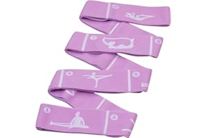 Xensamy Yoga Strap with 10/12 Loops - Multi-Functional Stretch Band for Pilates, Dance, Gymnastics, Physical Therapy, Flexibility & Resistance Training, Ballet, Latin Workouts