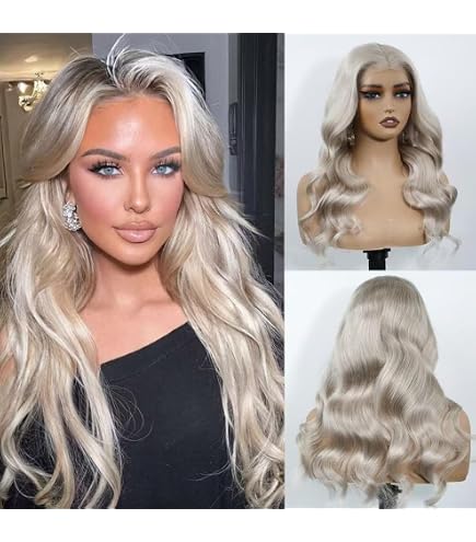 Ash Blonde mix Super Long 40+ inch Ponytail Wig Ash Blonde Full Lace Ponytail Human Hair Wig (Made to Order  main image 3