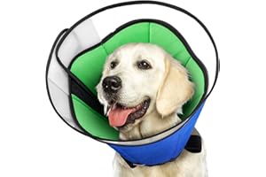 Dog Cone for Large Medium Small Dogs After Surgery, Megeo Adjustable Soft Dog Cone Collar, Dog Recovery Collars to Prevent Pets from Touching Stitches, Wounds and Rashes (Blue, X-Large)