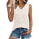AUTOMET Womens Tank Tops Summer Sleeveless Shirts Spring 2026 V Neck Loose Fit Casual Clothes Trendy Fashion Outfits