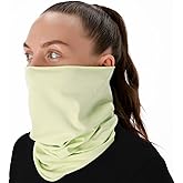 CheshKit Organic Cotton Breathable Summer Neck Gaiter for Men and Women, Sun Dust Protection - Face Scarf for Outdoor Activities (Lime Green, Small, 2 Pack)