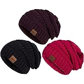 Womens Beanies for Winter 3 Pack, Slouchy Beanies for Women Oversized Knit Warm, Winter Hats for Women Thick for Cold Weather