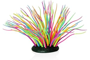 Emotionlite Aquarium Plants, Artificial Fish Tank Resin Decorations Decor Colorful Fluorescent Sea Urchins 1 Pack