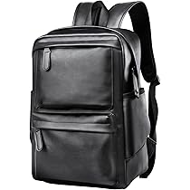 Amazon.com: MATE ELAN Black Leather Backpack, Large Capacity Carry 