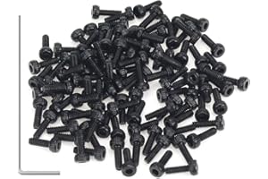 105 Pieces M2 x 6mm Socket Head Cap Screws, Thread Pitch 0.4mm, Sutemribor M2 Black Screws, 12.9 Grade Alloy Steel, Black Oxide Finish, Fully Threaded