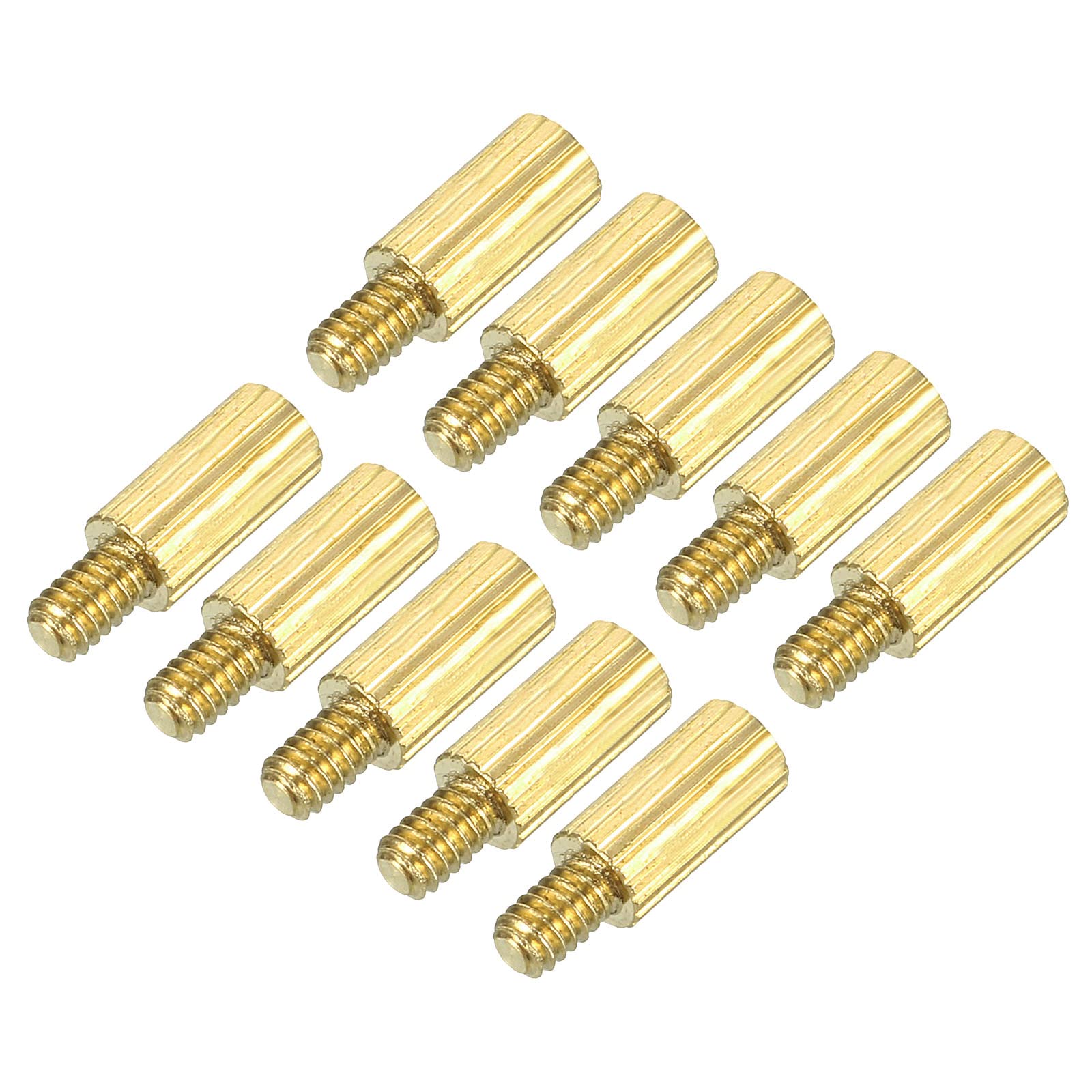 YOKIVE 100 Pcs Brass Round Threaded Spacer, Round Spacer with Female and Male Thread | Fixing the Motherboard, Great for Electronics Industries (M2 6+3mm)