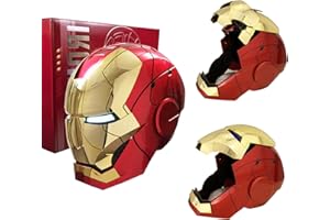 ATOKNG Iron Hero MK 5 1:1 Wearable Helmet :Voice, Touch, and Remote Control, Realistic Sound Effects, Can Cosplay and Collectible Figures for Man and Teen Ideal Gift （Gold）
