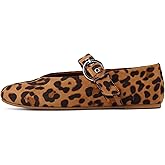 Gothictor Leopard Flats for Women Mesh Flats Ballet Flats Mary Jane Flats Women's Dress Shoes Ballet Shoes
