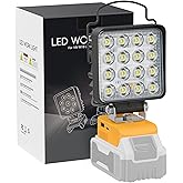 LIVOWALNY Cordless LED Work Light Compatible with Dewalt 20v Battery, 70W 7000LM Flashlight, Portable LED Flood Battery Light