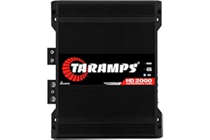 TARAMP'S Taramps HD 2000 Black 2 Ohms 1 Channel 2000 Watts RMS MAX, Digital Amplifier Car Audio, Monoblock, LED Monitor Indicator, Class D, Crossover, 2k amp, Full Range, Sound Quality