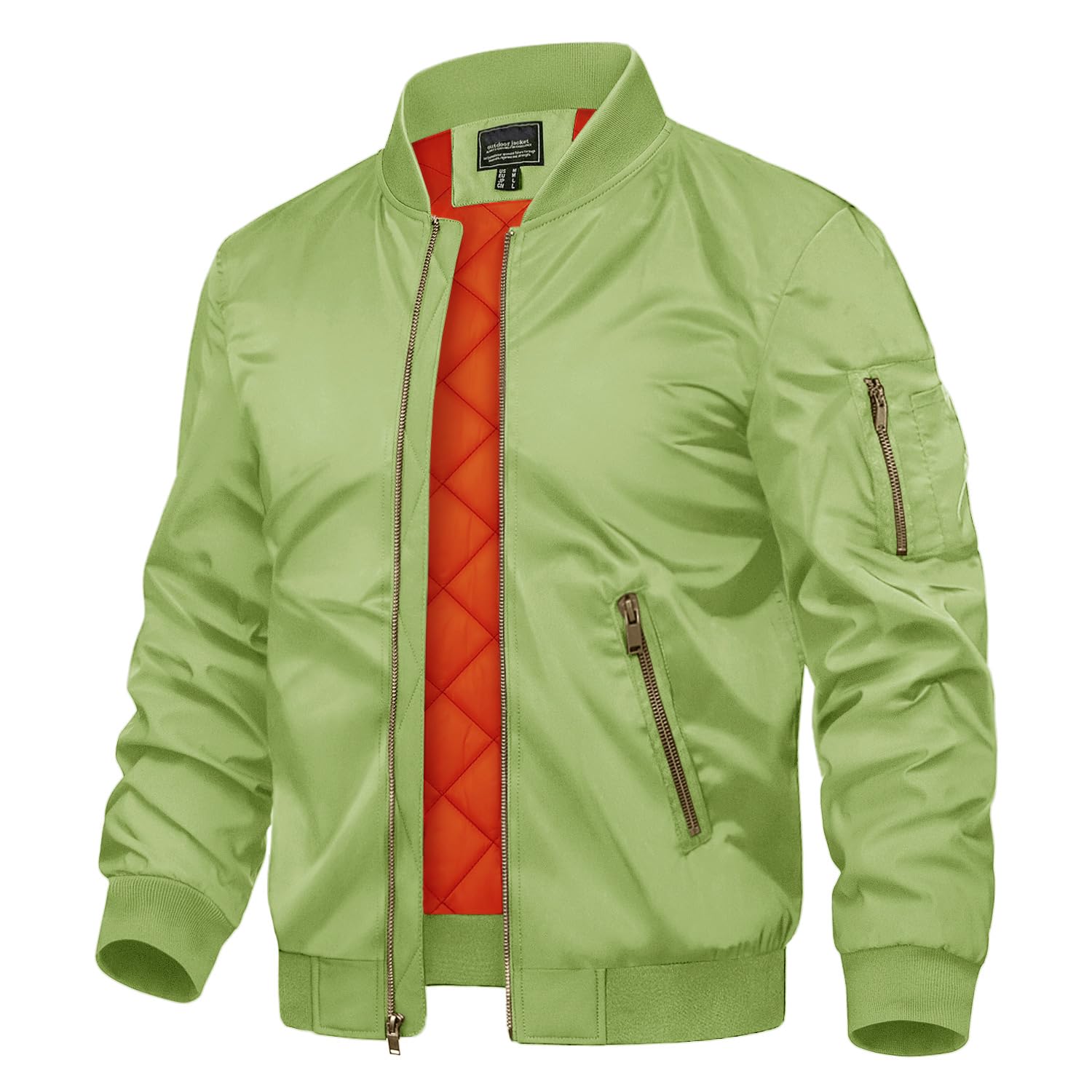 TACVASEN Men's Jackets Full Zip Up Winter Warm Fleece Liner Work Coats Outwear Olive Green, 2XL Image