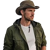 Clakllie Waterproof Fishing Hat Safari Cap Wide Brim Sun Hat Bucket Cap for Women Men Daily Wear Fashion Boonie Cowboy Caps