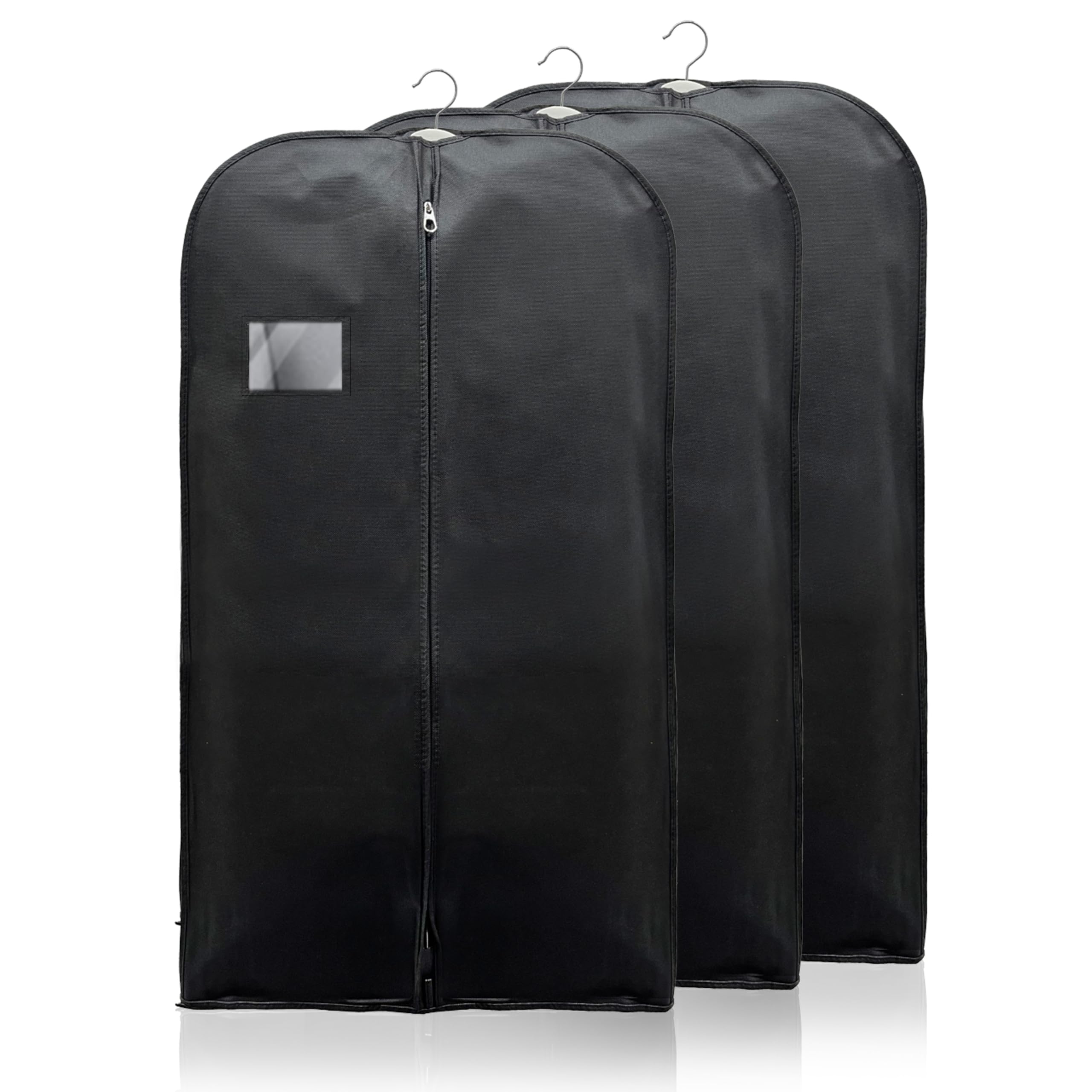 WEDCOVA UK Suit Bags for Men Women Clothes Covers Protector Bags Suit Covers Garment Bags (3, Black)