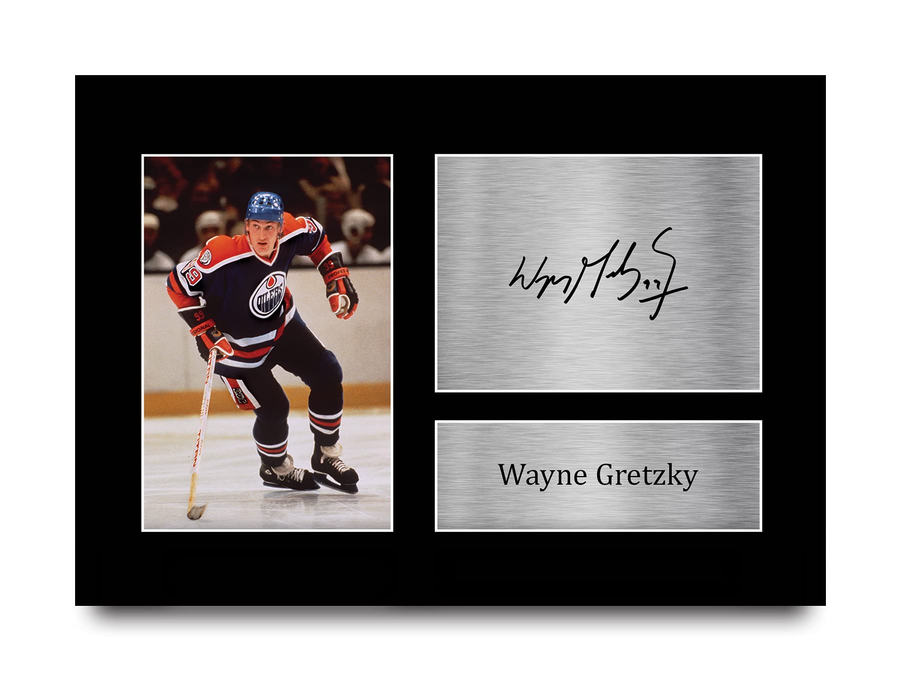 HWC Trading A4 Wayne Gretzky Edmonton Oilers Gifts Printed Signed Autograph Picture for Ice Hockey Fans
