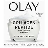 Olay Collagen Peptide Face Moisturizer, Firming Cream for Women, Fragrance-Free, Non-Greasy - Hydrating, Anti-Aging, Anti-Wri