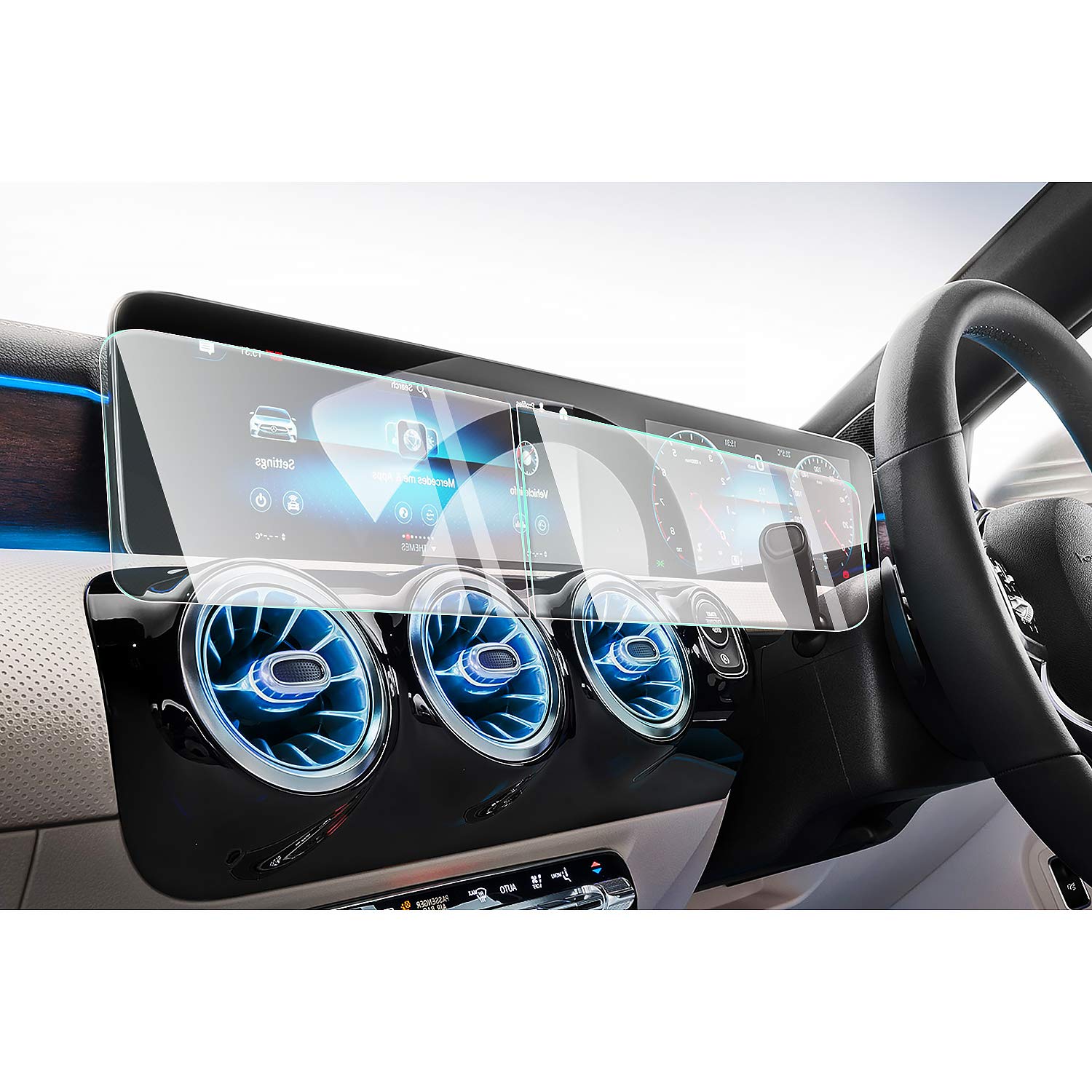 CDEFG for Mercedes Benz A Klasse B Klasse W177 W247 GLA GLB 2019-2024 2025 Car Navigation Glass Film 9H Scratch-Resistant Anti-Fingerprint GPS Transparent Screen Protector (10.25 Inch)