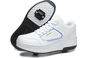 HOVERKICKES Kids Roller Skate Shoes with Detachable Wheels Roller Sneakers for Boys Girls Deformation Wheeled Shoes