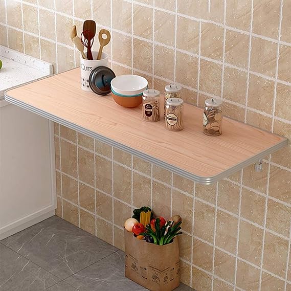 YUDIAN Mesa de Madera montada en la Pared, Mesa Flotante de Hoja