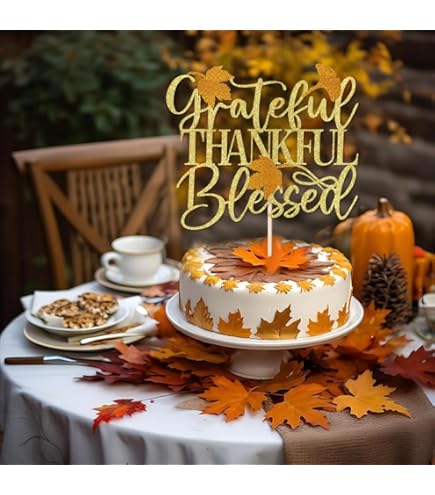Thanksgiving Cake Topper | Thankful Cake Topper | Grateful Cake Topper