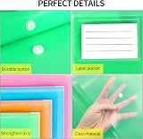 TOOELMON A4 Plastic Wallets 12 Pack Holds 200+ Pages Assorted Colors view 6