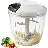 KALIGNCAL Manual Food Processor Vegetable Cutter, 900ml Onion Chopper | Portable Hand Pull String Garlic Mincer for Veggies, Ginger, Fruits, Nuts, Herbs, etc., Kitchen Cooking Tool