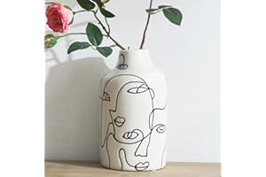 Kimdio Ceramic Vase for Home Decor, Abstract Irregular Design Flower Vase, Living Room Decor Minimalist Decorative Vases for Pampas Grass