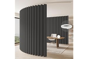 JILRON Room Divider Curtains Ceiling Curtain Track Set for Blackout and Privacy (Include：Gray Curtain×2 + White Track×1) 196"