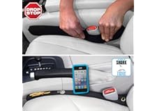 Drop Stop - The Original Patented Car Seat Gap Filler (AS SEEN ON Shark Tank) - Set of 2 and Slide Free Pad and Light