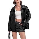 VILIGO Leather Jacket Women Oversized Faux Bomber Coats Fall Fashion Motorcycle Outfits Y2k Winter Clothes