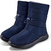 Alicegana Womens Winter Snow Boots Waterproof Warm Fur Lined Mid Calf Comfortable Non Slip Booties for Outdoor Walking