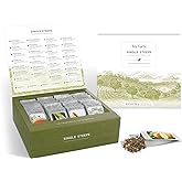 Tea Forte Single Steeps Loose Leaf Tea Sampler, Assorted Variety Tea Box, 15 Single Serve Pouches, Classic Tea