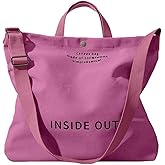 Canvas Tote Bag For Women inside out bag Crossbody Handbag with Adjustable Strap and Coin Purse for Work,Travel,Grocery